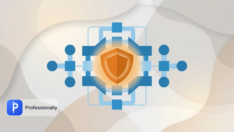 Abstract digital shield protecting data nodes representing AI compliance and security.