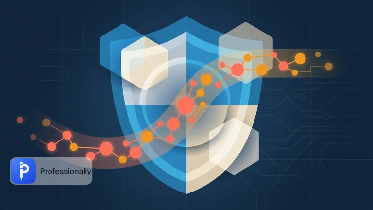 Digital shield protecting data packets representing AI compliance in a corporate network.