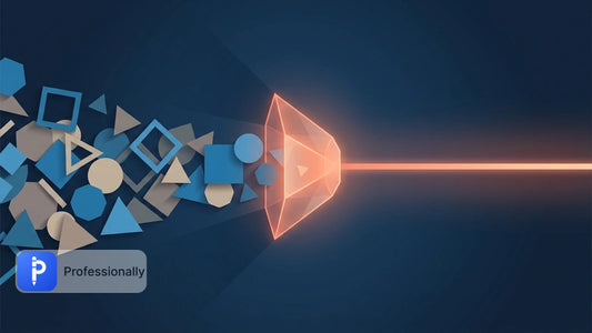Abstract visualization of AI filtering and organizing communication data.