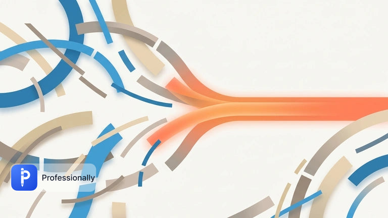 Abstract visualization of chaotic email streams becoming standardized and efficient.