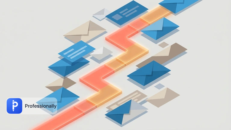 Abstract illustration showing a clear path through chaotic digital envelopes