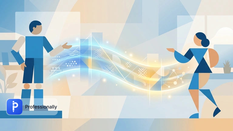 Abstract illustration of cross-cultural digital communication and professional email exchange.