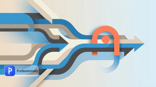 Abstract geometric pathways aligning into a cohesive direction.