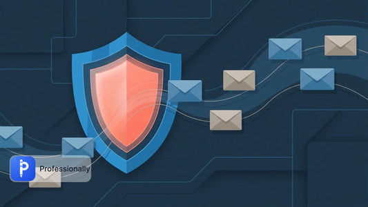 Abstract visualization of secure email management and digital communication