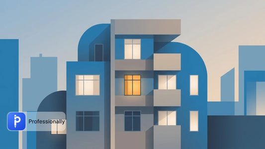 Modern professionally managed apartment building in Astoria at twilight