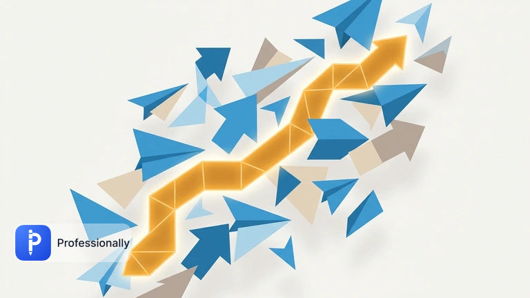 Abstract visualization of clear communication cutting through email overload