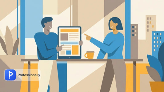 Professionals reviewing a structured business document