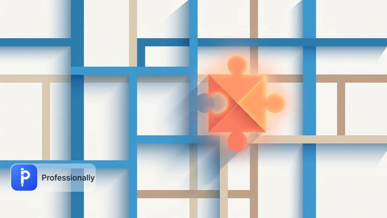 Abstract illustration of a glowing puzzle piece integrating into a structured grid.