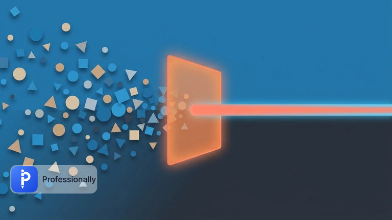 Abstract digital filter organizing chaotic data streams into a clear beam